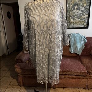 Elegant Silver Patterned Dress